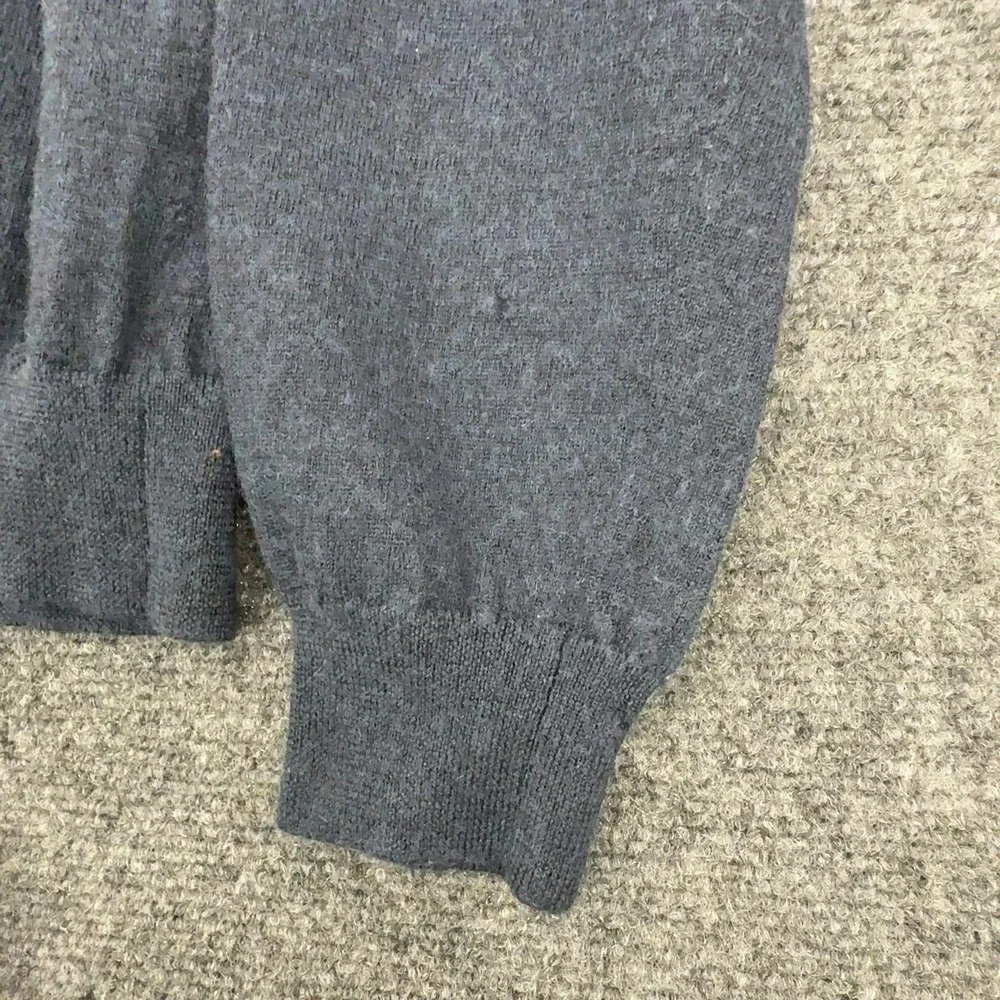 The‎ Mens Store Bloomingdales Quarter Zip Sweater Mens L Blue Merino Wool 443501